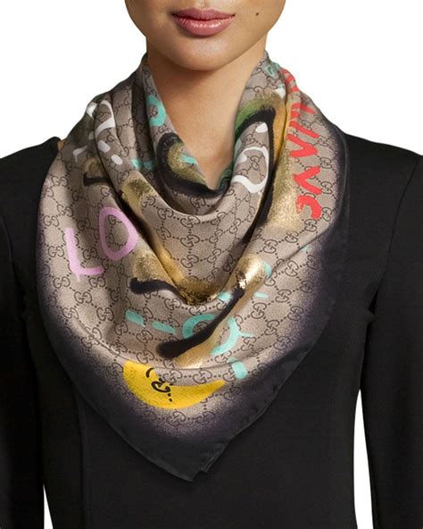 echarpe femme gucci|gucci silk blend scarves.